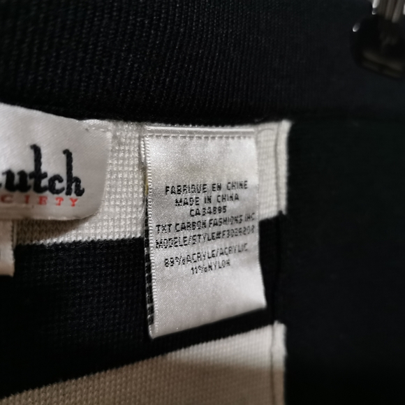 Lady Dutch Bodycon Striped Black and White Skirt - Picture 5 of 6